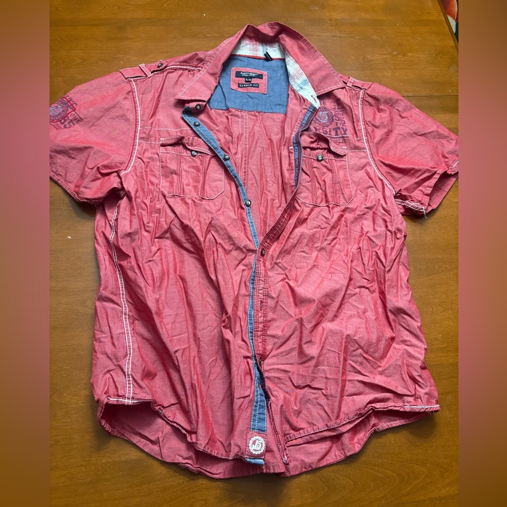 Point Zero Red and Blue Classic Fit Shirt